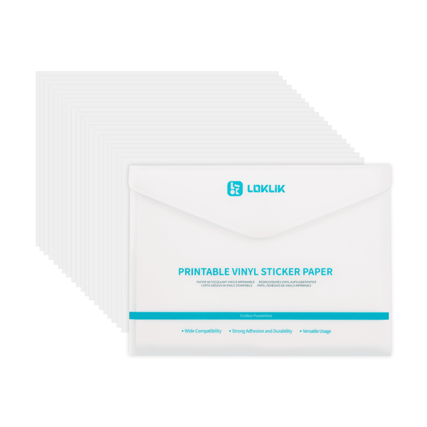 Papel adhesivo mate de vinilo A4 – imprimible, 20 hojas para pegatinas