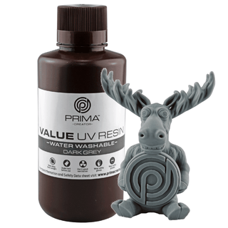PrimaCreator Value Water Washable UV Resin 500 g – Dark Grey