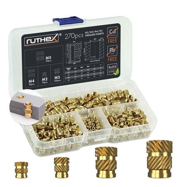 Ruthex M2/M3/M4/M5 Inserto roscado surtido – 270 piezas