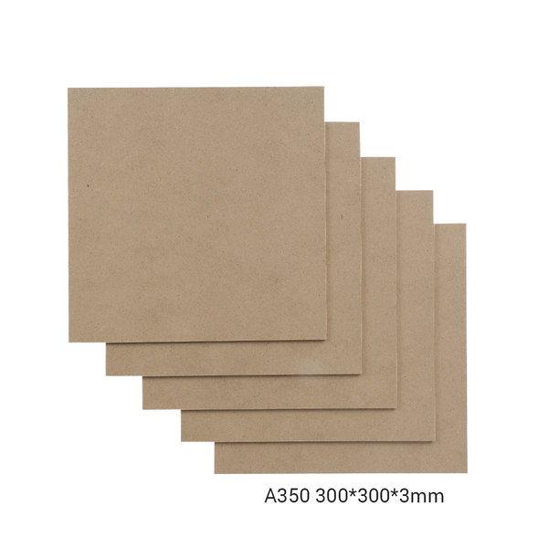 Placas de MDF Snapmaker A350 – 300×300×3 mm, paquete de 5 para láser y CNC