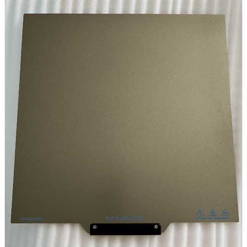 Placa de acero con resortes PEI Mingda con asas 455x455mm – Repuesto para Raptor 450